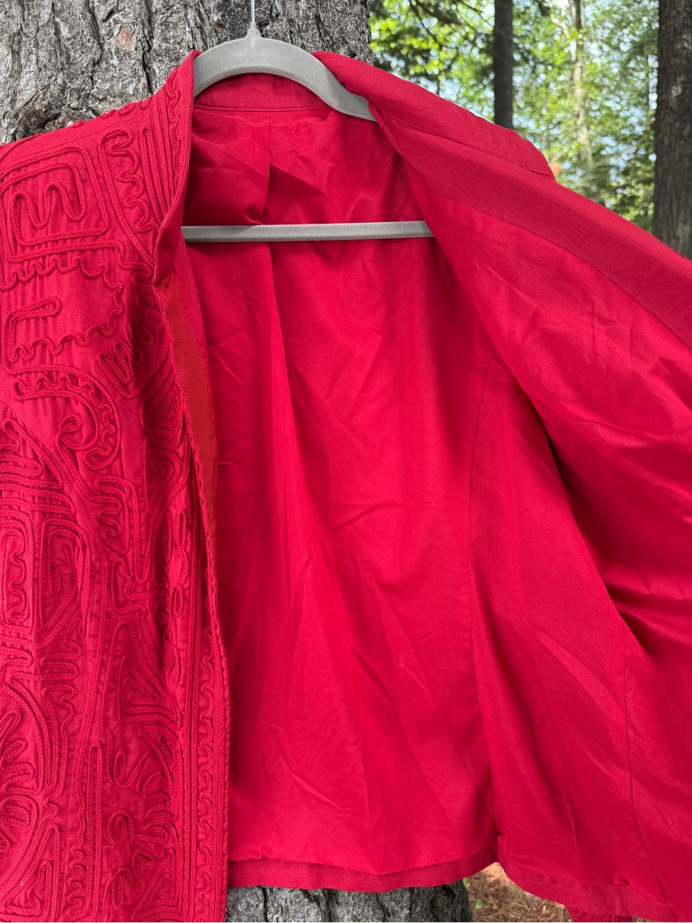 Chico's Red Ribbon Textured Jacket M/L - Picture 11 of 14